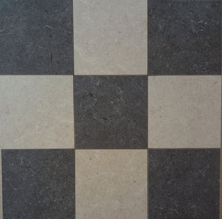 Ground White and Charcoal Chequer Stone Effect Porcelain