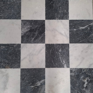 Casella and Carrara Tumbled Marble Chequer image 1