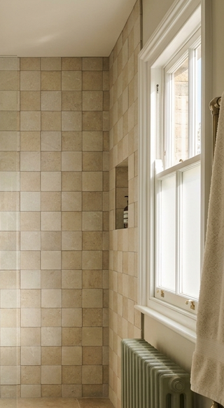 Ground Bone and White Chequer Stone Effect Porcelain