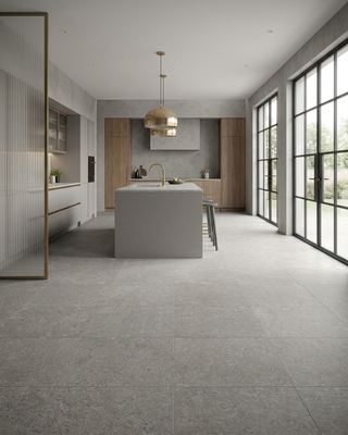 Ground Silver Matt Stone Effect Porcelain
