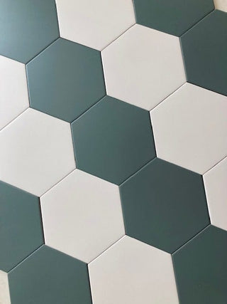 Hexagon Antique Cream Matt Porcelain image 5