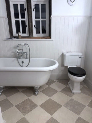 Crema Pearl Tumbled Chequer Limestone image 2