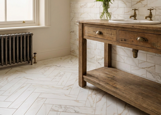Montana Statuario Oro Honed Marble Effect Porcelain Bricks