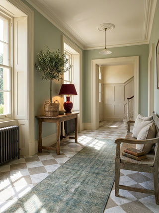 Olivestone Tumbled Limestone and Carrara Tumbled Marble Chequer