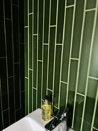 Palos Fern Crackle Glazed Ceramic Long Brick image 2