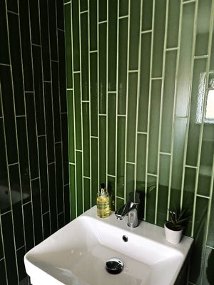 Palos Fern Crackle Glazed Ceramic Long Brick