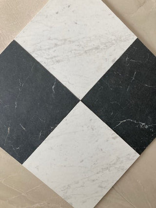 Parisian Carrara and Nero Chequer Porcelain image 4