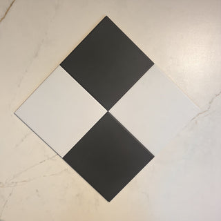 Victorian Patrona Old White &amp; Off Black Chequer Porcelain image 2