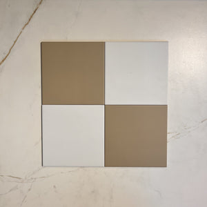 Victorian Patrona Caramel &amp; Old White Chequer Porcelain (2 Full Tile Samples) image 1