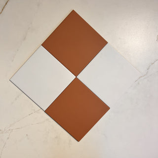 Victorian Patrona Teracotta &amp; Old White Chequer Porcelain image 1