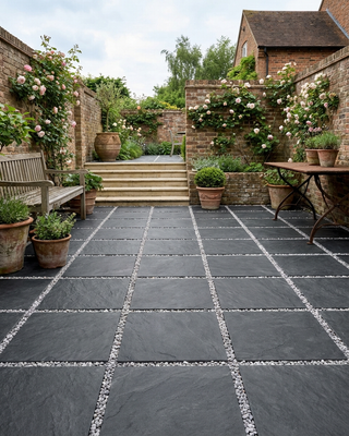 River Black Outdoor Slate Effect Porcelain