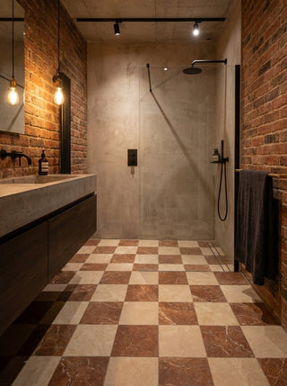 Parisan Rosa and Minster Cream Chequer Matt Porcelain