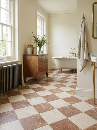 Parisan Rosa and Minster Cream Chequer Matt Porcelain