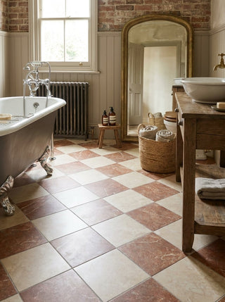 Parisan Rosa and Minster Cream Chequer Matt Porcelain