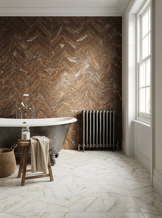 Parisian Rosa Marble Effect Porcelain Brick