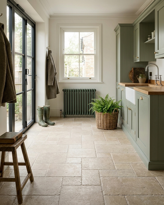 St Remo Beige Tumbled Effect Porcelain