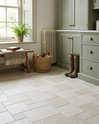St Remo White Tumbled Effect Porcelain